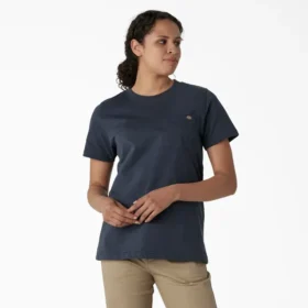 Camisas de manga corta con bolsillo para mujer