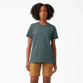 Camisas de manga corta con bolsillo para mujer