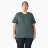 Camisas de manga corta con bolsillo para mujer, talla grande, tejido grueso