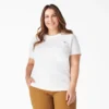 Camisas de manga corta con bolsillo para mujer, talla grande, tejido grueso