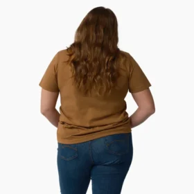 Camisas de manga corta con bolsillo para mujer, talla grande, tejido grueso