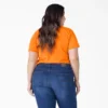 Camisas de manga corta con bolsillo para mujer, talla grande, tejido grueso