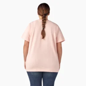Camisas de manga corta con bolsillo para mujer, talla grande, tejido grueso