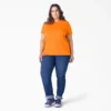Camisas de manga corta con bolsillo para mujer, talla grande, tejido grueso