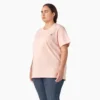 Camisas de manga corta con bolsillo para mujer, talla grande, tejido grueso