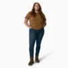 Camisas de manga corta con bolsillo para mujer, talla grande, tejido grueso