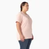 Camisas de manga corta con bolsillo para mujer, talla grande, tejido grueso
