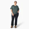 Camisas de manga corta con bolsillo para mujer, talla grande, tejido grueso