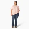 Camisas de manga corta con bolsillo para mujer, talla grande, tejido grueso