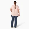 Camisas de manga corta con bolsillo para mujer, talla grande, tejido grueso