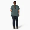 Camisas de manga corta con bolsillo para mujer, talla grande, tejido grueso