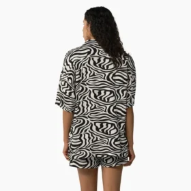 Camisas de trabajo con estampado de cebra para mujer