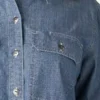 Camisas de trabajo de cambray con lengüetas para mujer Camisas de trabajo de cambray con lengüetas para mujer