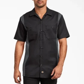 Camisas de trabajo de manga corta en dos tonos Camisas de trabajo de manga corta en dos tonos