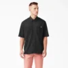 Camisas de trabajo de pantalones cortos con cremallera frontal y mezcla de tejidos Camisas de trabajo de pantalones cortos con cremallera frontal y mezcla de tejidos