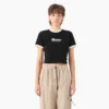 Camiseta corta con cuello redondo y ribete para mujer Lewistown Camiseta corta con cuello redondo y ribete para mujer Lewistown