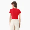 Camiseta corta con cuello redondo y ribete para mujer Lewistown Camiseta corta con cuello redondo y ribete para mujer Lewistown