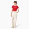 Camiseta corta con cuello redondo y ribete para mujer Lewistown Camiseta corta con cuello redondo y ribete para mujer Lewistown
