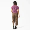 Camiseta corta de mujer con rayas y bolsillo Camiseta corta de mujer con rayas y bolsillo