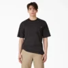 Camiseta de cuello redondo a rayas con bolsillo, corte regular