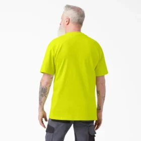 Camiseta de manga corta con bolsillo, de tejido grueso y color neón