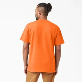 Camiseta de manga corta con bolsillo, de tejido grueso y color neón