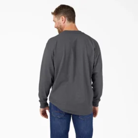 Camiseta de manga larga con bolsillo, de tejido grueso jaspeado