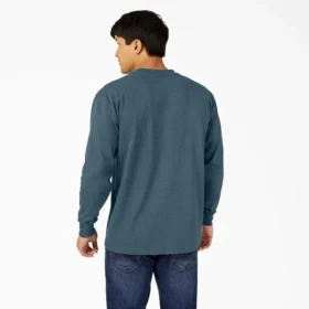 Camiseta de manga larga con bolsillo, de tejido grueso jaspeado