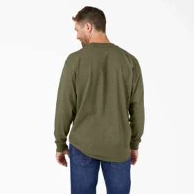 Camiseta de manga larga con bolsillo, de tejido grueso jaspeado