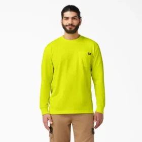Camiseta de manga larga con bolsillo, de tejido grueso y colores neón