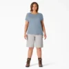 Camiseta de pantalón corto con bolsillo para mujer tallas grandes