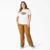 Camiseta de peso grueso con logotipo para mujer tallas grandes