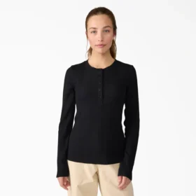 Camiseta Henley de cuello redondo para mujer