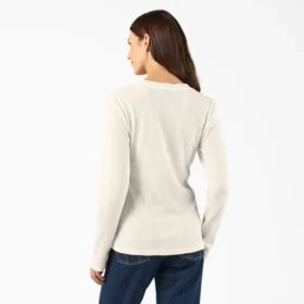 Camiseta Henley de cuello redondo para mujer