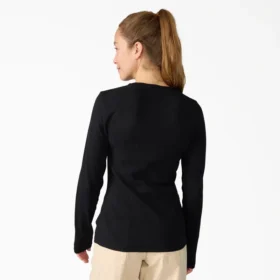 Camiseta Henley de cuello redondo para mujer