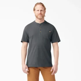 Camiseta Henley de manga corta de tejido grueso