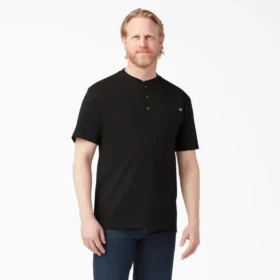Camiseta Henley de manga corta de tejido grueso