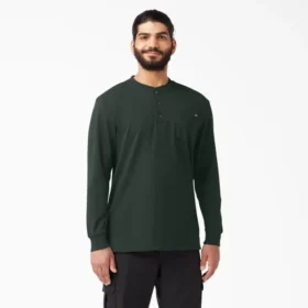 Camiseta Henley de manga larga de tejido grueso