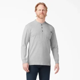 Camiseta Henley de manga larga de tejido grueso