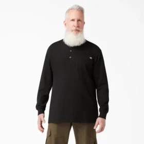 Camiseta Henley de manga larga de tejido grueso