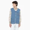 Chaleco de denim con cremallera frontal