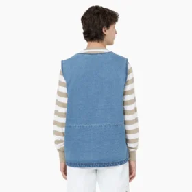 Chaleco de denim con cremallera frontal
