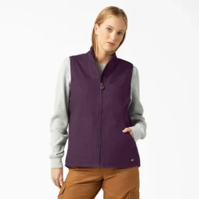 Chaleco de lona de algodón para mujer con forro polar Chaleco de lona de algodón para mujer con forro polar