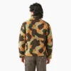 Chaqueta de forro polar de pelo largo con corte holgado y estampado de camuflaje