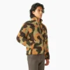Chaqueta de forro polar de pelo largo con corte holgado y estampado de camuflaje