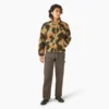 Chaqueta de forro polar de pelo largo con corte holgado y estampado de camuflaje