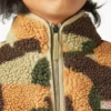 Chaqueta de forro polar de pelo largo con corte holgado y estampado de camuflaje