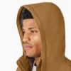 Chaqueta de lona de algodón con forro polar de pelo largo