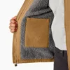 Chaqueta de lona de algodón con forro polar de pelo largo