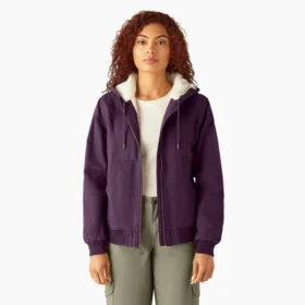 Chaqueta de lona de algodón para mujer con forro polar Chaqueta de lona de algodón para mujer con forro polar